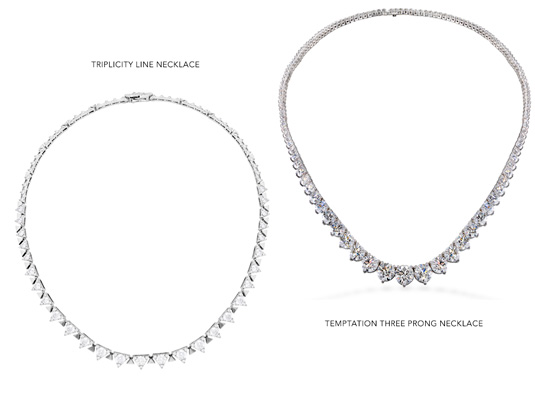Triplicity Line and Temptation Three Prong Necklaces