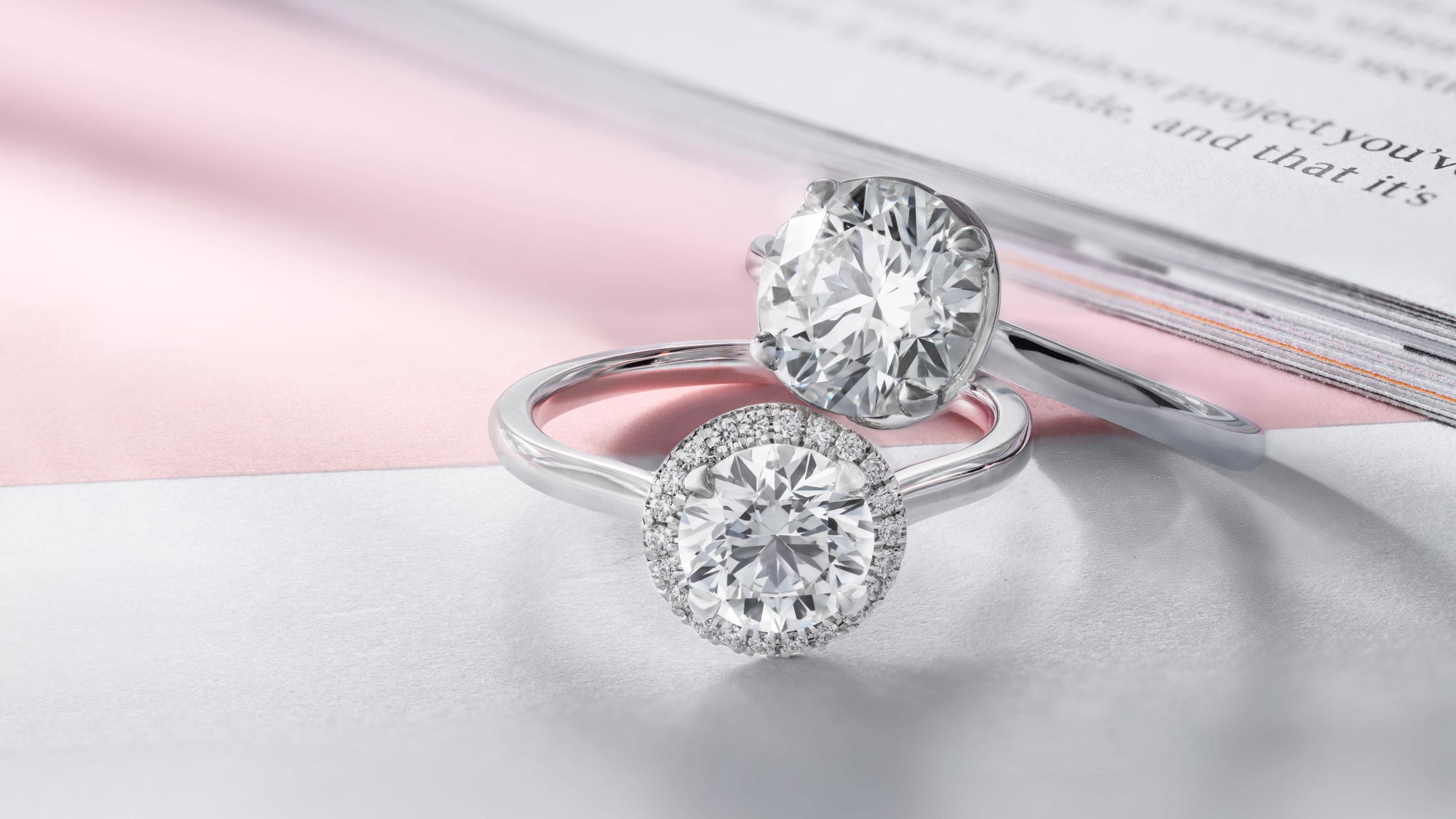 Halo and Solitaire engagement rings