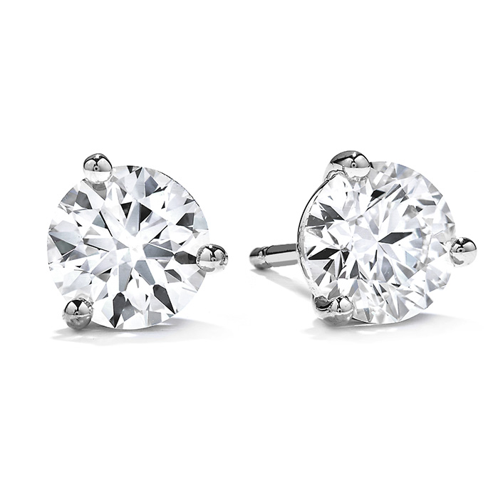 2.4 ctw. Three-Prong Stud Earrings in 18K White Gold