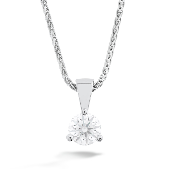 0.33 ctw. Solitaire Pendant - Three-Prong in 18K White Gold