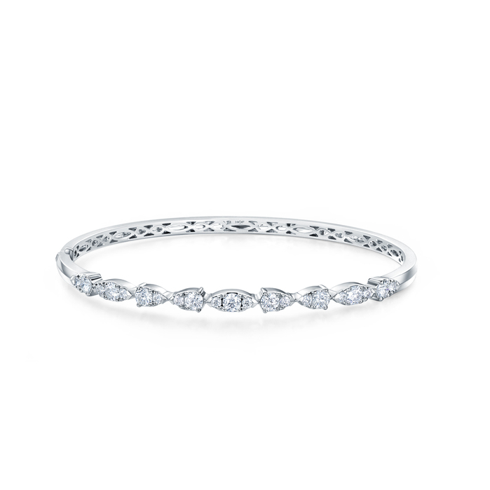 1.19 ctw. Aerial Dewdrop Bangle in 18K White Gold