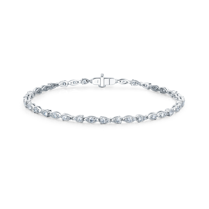 1.6 ctw. Aerial Dewdrop Line Bracelet Small in 18K White Gold