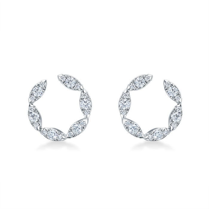 1.33 ctw. Aerial Marquise Wrap Earrings Large in 18K White Gold