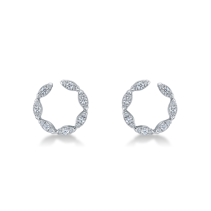 0.42 ctw. Aerial Marquise Wrap Earrings Small in 18K White Gold