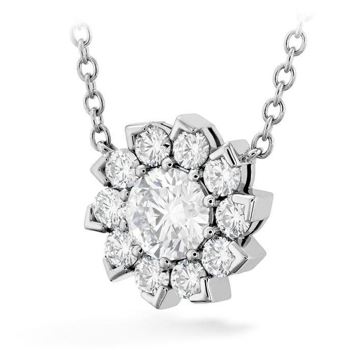 1.3 ctw. Aerial Sol Halo Necklace in 18K White Gold