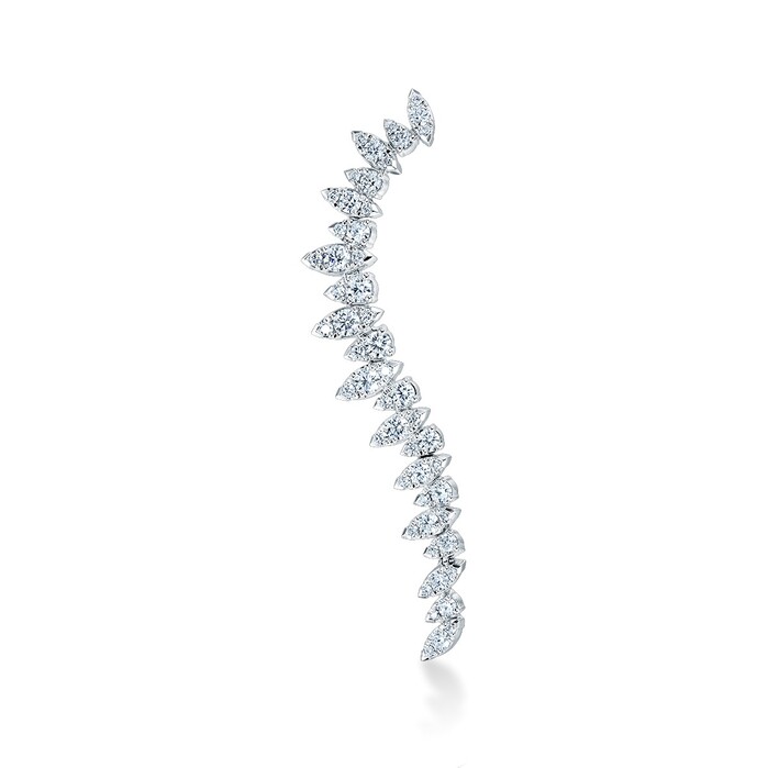 1.07 ctw. Aerial Twisted Dewdrop Earring Left in 18K White Gold