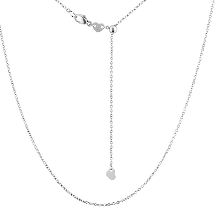 Adjustable Lightweight Cable Chain in 18K White Gold