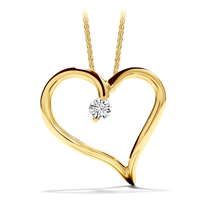 0.12 ctw. Amorous Heart Pendant Necklace in 18K Yellow Gold