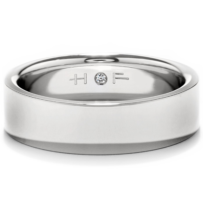 Men's Flat Comfort Fit Band in 18K White Gold