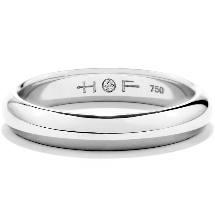 Men's Half-Round Comfort Fit Band in 18K White Gold
