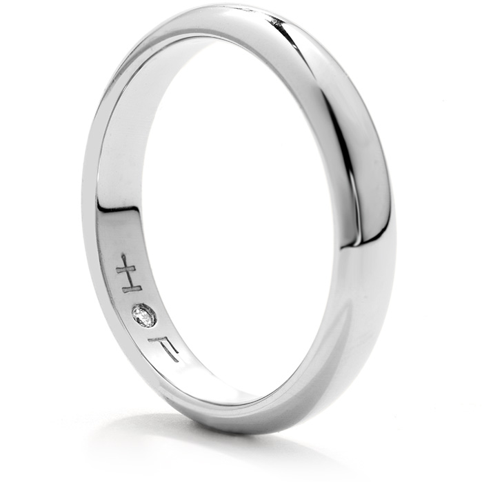 Men's Half-Round Comfort Fit Band in 18K White Gold