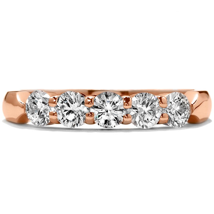 0.25 ctw. Five-Stone Wedding Band in 18K Rose Gold