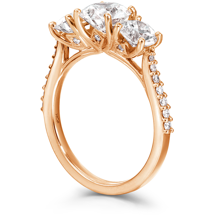0.45 ctw. Camilla 3 Stone Diamond Engagement Ring in 18K Rose Gold