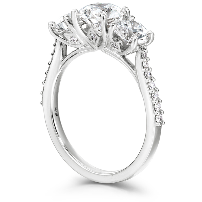 0.14 ctw. Camilla 3 Stone Diamond Engagement Ring in Platinum