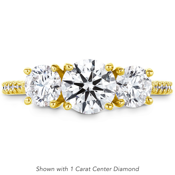 1.18 ctw. Camilla 3 Stone Diamond Engagement Ring in 18K Yellow Gold