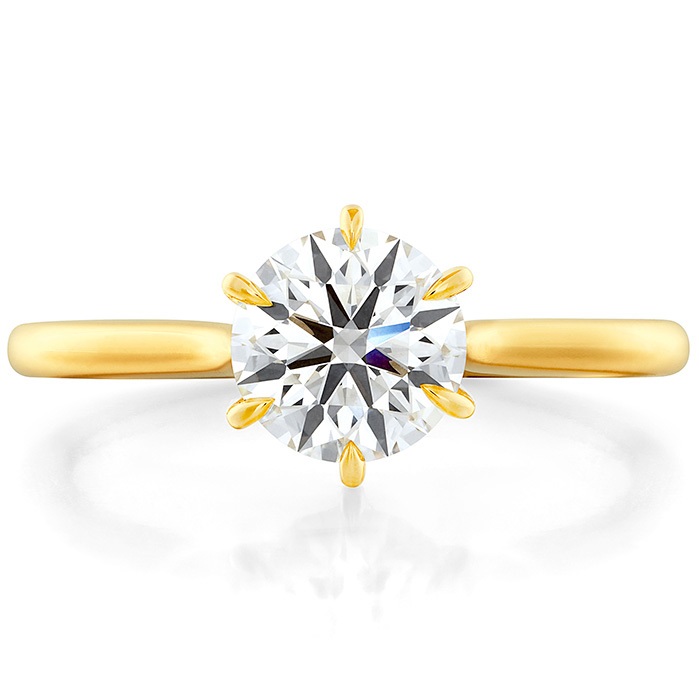Camilla 6 Prong Engagement Ring in 18K Yellow Gold