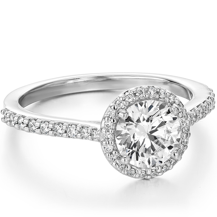 0.27 ctw. Camilla Halo Diamond Engagement Ring in 18K White Gold