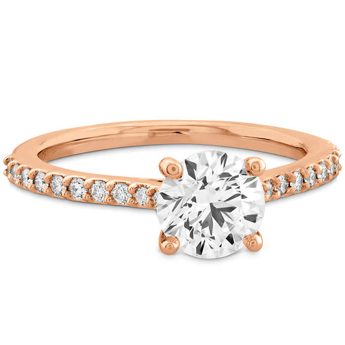 0.18 ctw. Camilla HOF Engagement Ring - Dia Band in 18K Rose Gold