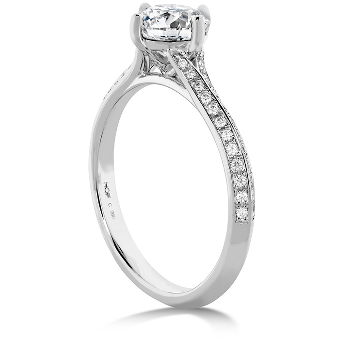 0.27 ctw. Camilla Pave Knife Edge Engagement Ring in 18K White Gold