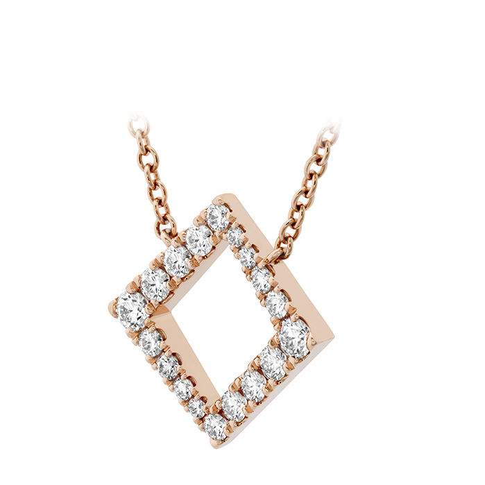 0.28 ctw. Charmed Square Pendant in 18K Rose Gold
