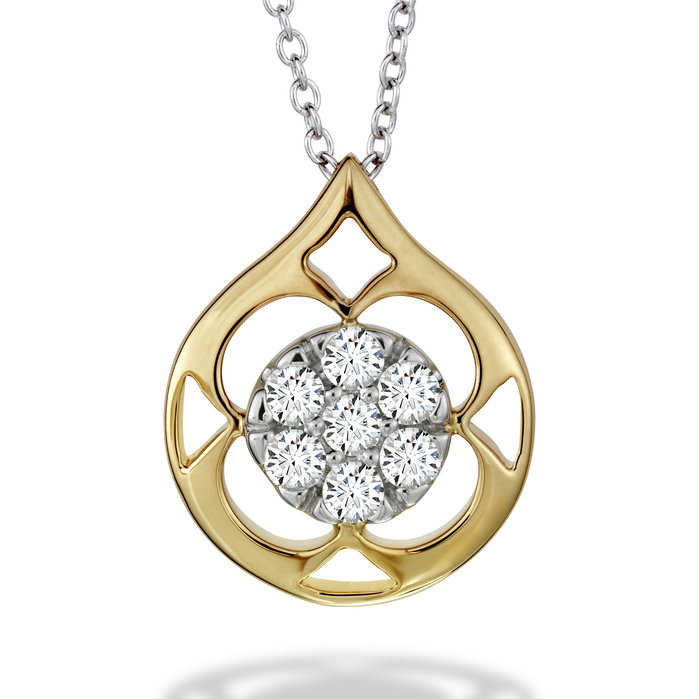 0.33 ctw. Copley Pave Pendant Necklace in 18K Rose Gold w/Platinum