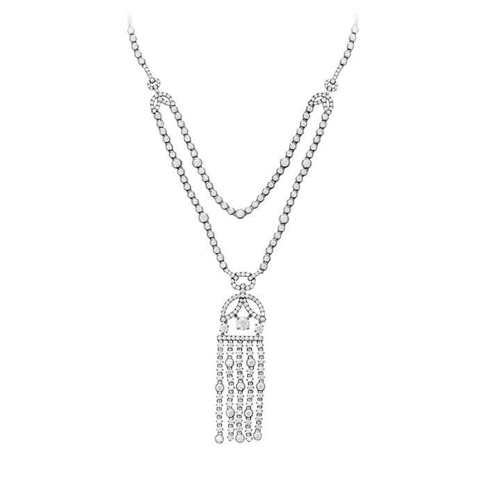 21.2 ctw. Copley Tassel Diamond Necklace in 18K White Gold