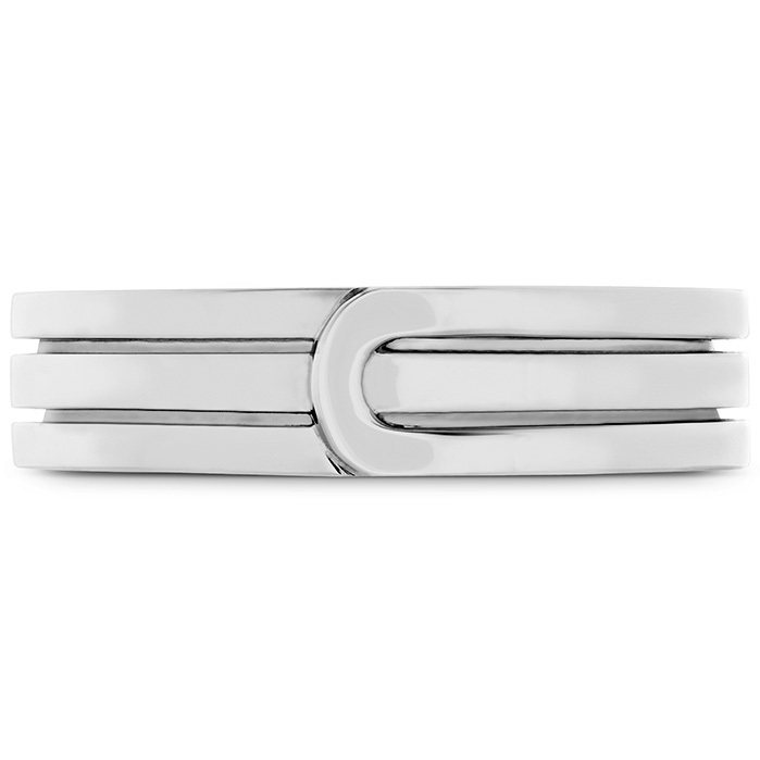 Coupled Encompass Triple Row Metal Band in 18K White Gold