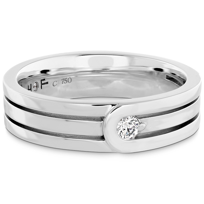 0.08 ctw. Coupled Encompass Triple Row Band 6mm in 18K White Gold