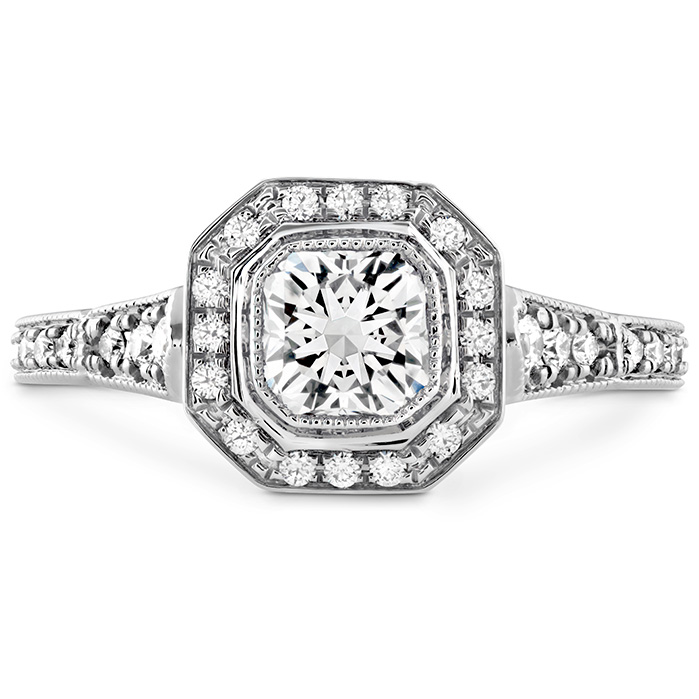 0.28 ctw. Deco Chic DRM Halo Engagement Ring in 18K White Gold