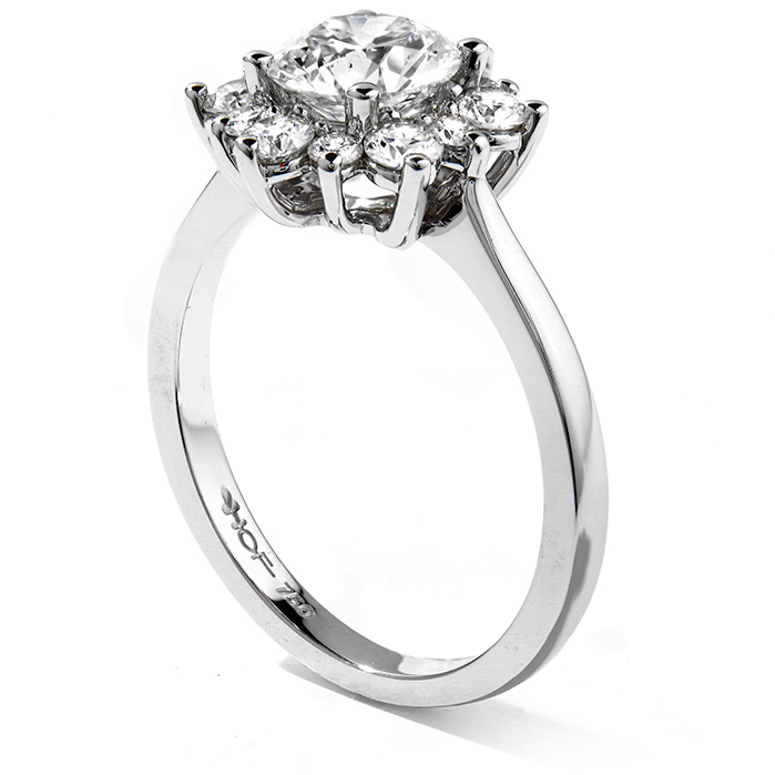 0.69 ctw. Delight Lady Di Diamond Engagement Ring in 18K White Gold