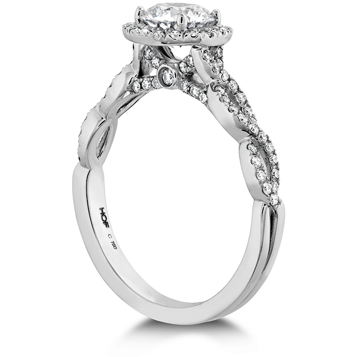 0.35 ctw. Destiny Lace HOF Halo Engagement Ring - Dia Intensive in Platinum