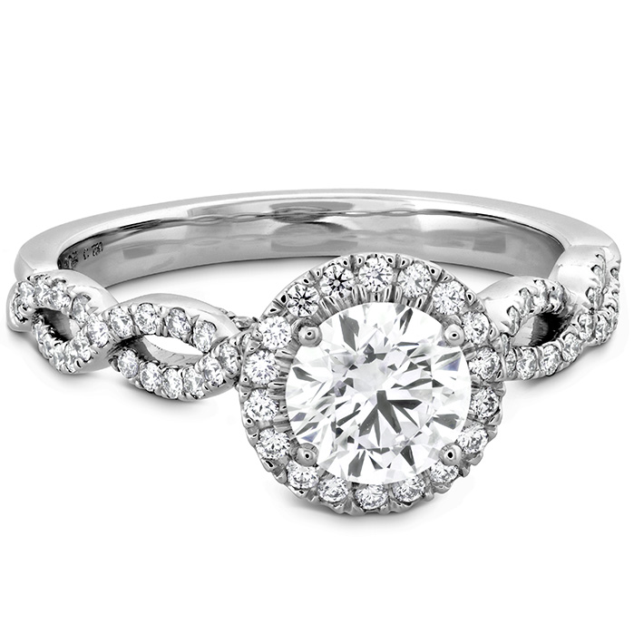 0.3 ctw. Destiny Lace HOF Halo Engagement Ring - Dia Intensive in Platinum