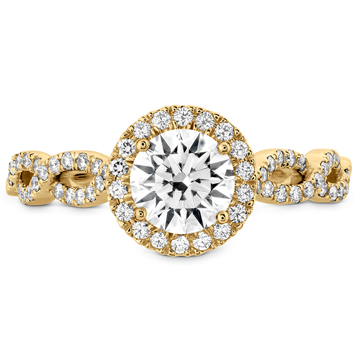 0.3 ctw. Destiny Lace HOF Halo Engagement Ring - Dia Intensive in 18K Yellow Gold