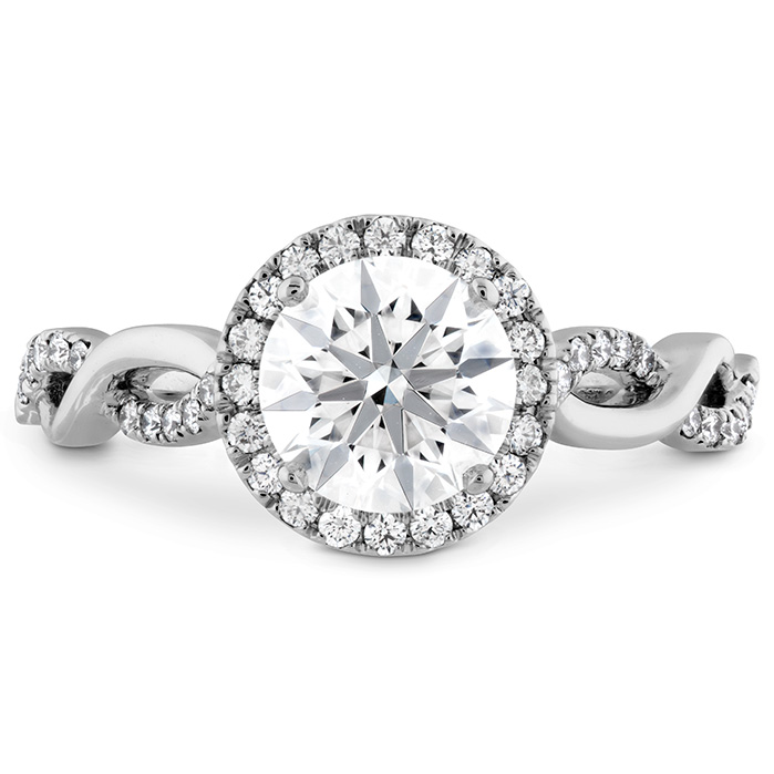 0.23 ctw. Destiny Lace HOF Halo Engagement Ring in 18K White Gold