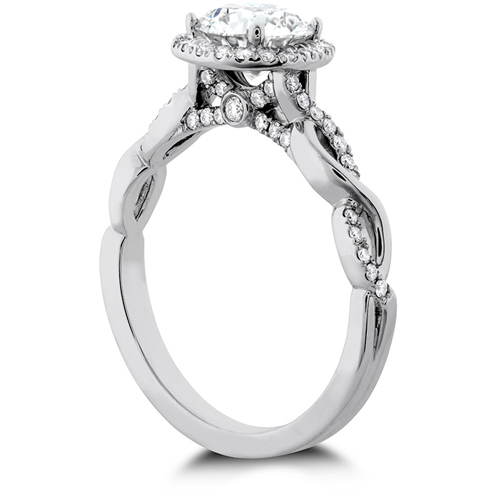 0.28 ctw. Destiny Lace HOF Halo Engagement Ring in 18K White Gold