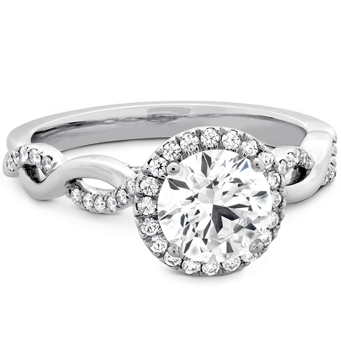 0.28 ctw. Destiny Lace HOF Halo Engagement Ring in 18K White Gold