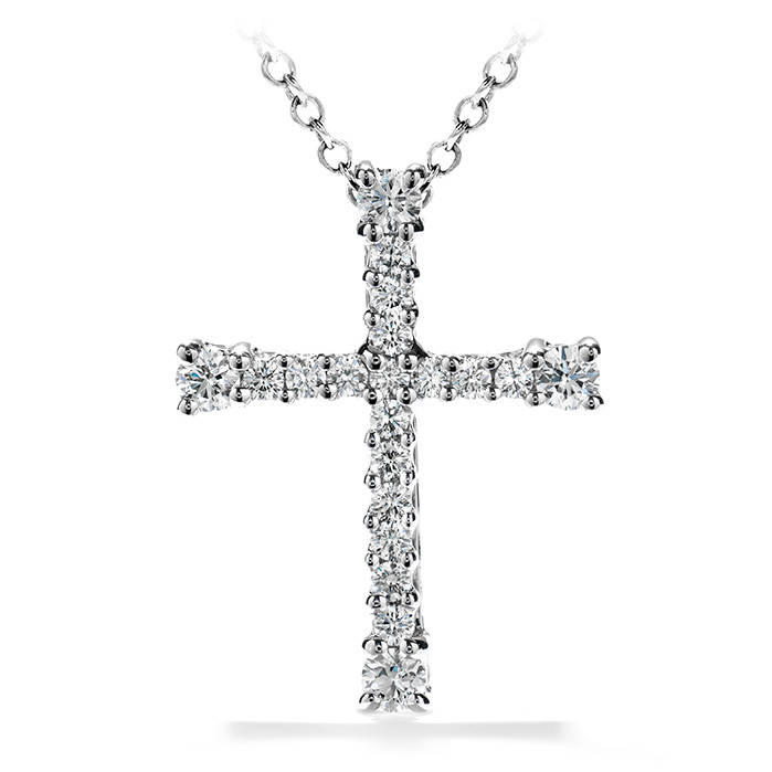 0.5 ctw. Divine Cross Pendant Necklace in 18K White Gold
