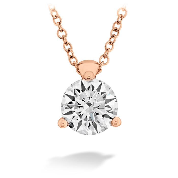 0.33 ctw. HOF Classic 3 Prong Solitaire Pendant in 18K Rose Gold