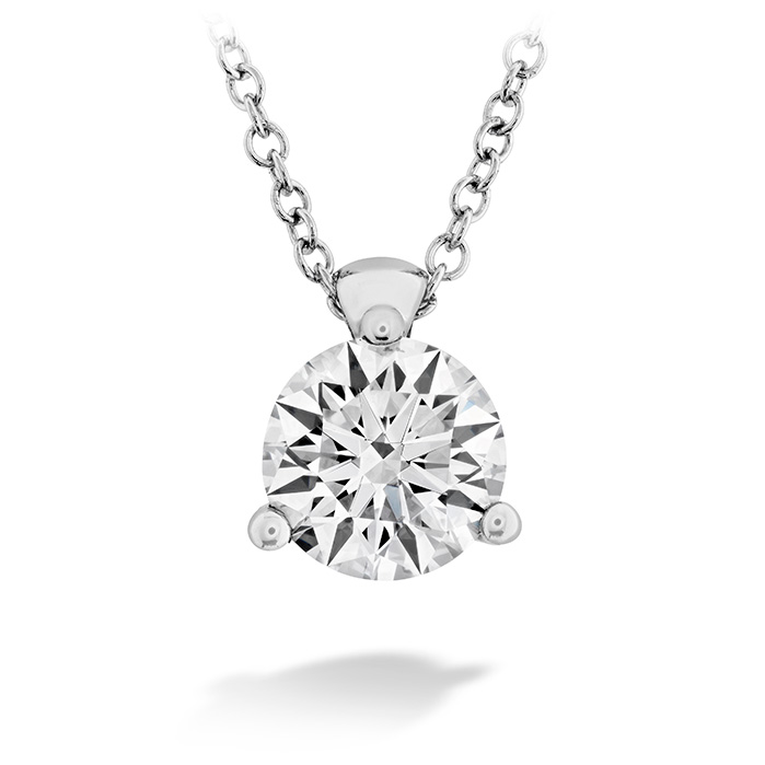 0.25 ctw. HOF Classic 3 Prong Solitaire Pendant in 18K White Gold