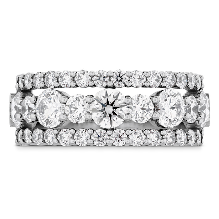 2.25 ctw. HOF Enticing Three Row Ring in 18K White Gold