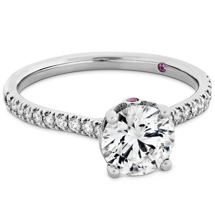0.18 ctw. Sloane Silhouette Engagement Ring Diamond Band-Sapphires in 18K Rose Gold
