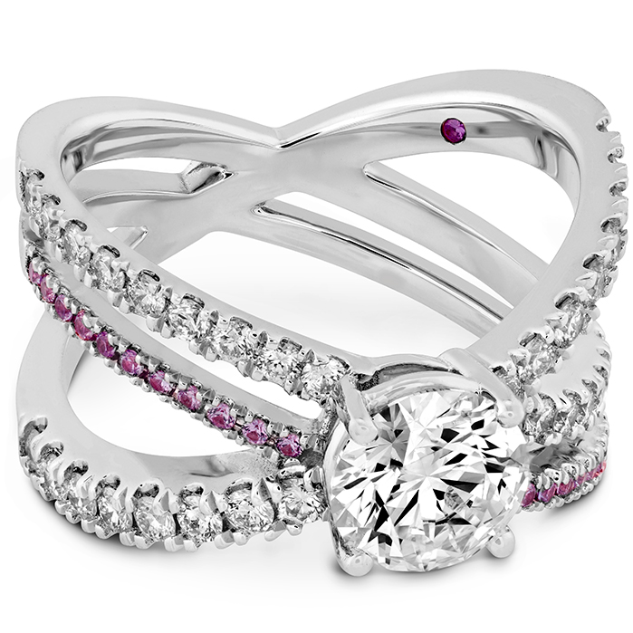 0.44 ctw. Harley Wrap Engagement Ring with Sapphires in 18K White Gold