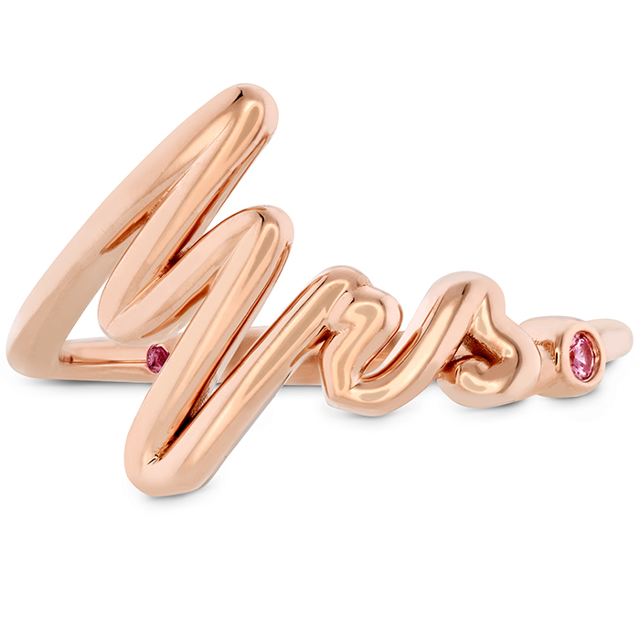 Love Code - Mrs Code Band with Sapphires in 18K Rose Gold