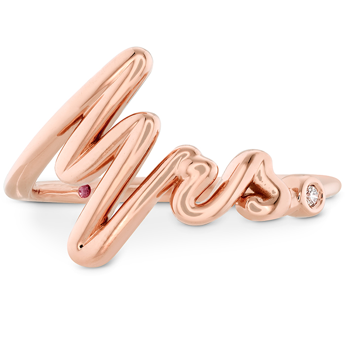 0.01 ctw. Love Code - Mrs Code Band in 18K Rose Gold