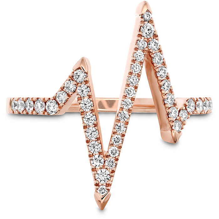 0.31 ctw. Love Code Heartbeat Diamond Band in 18K Rose Gold
