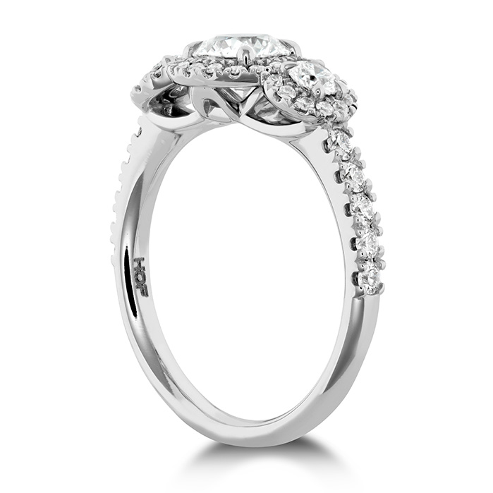 1.05 ctw. Integrity HOF Three Stone Engagement Ring in 18K White Gold