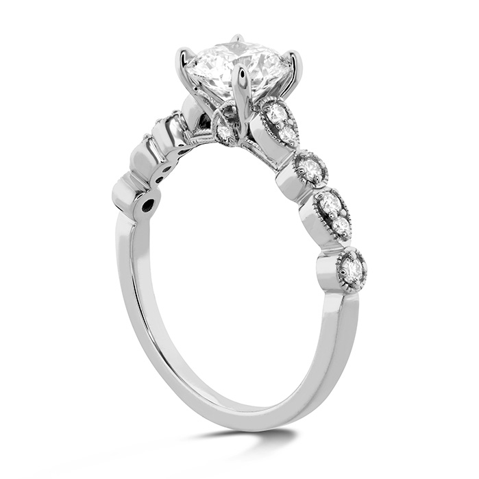 0.18 ctw. Isabelle Teardrop Milgrain Engagement Ring in 18K Rose Gold