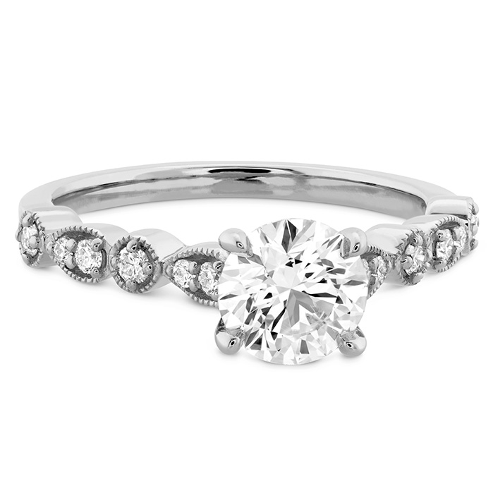 0.18 ctw. Isabelle Teardrop Milgrain Engagement Ring in Platinum