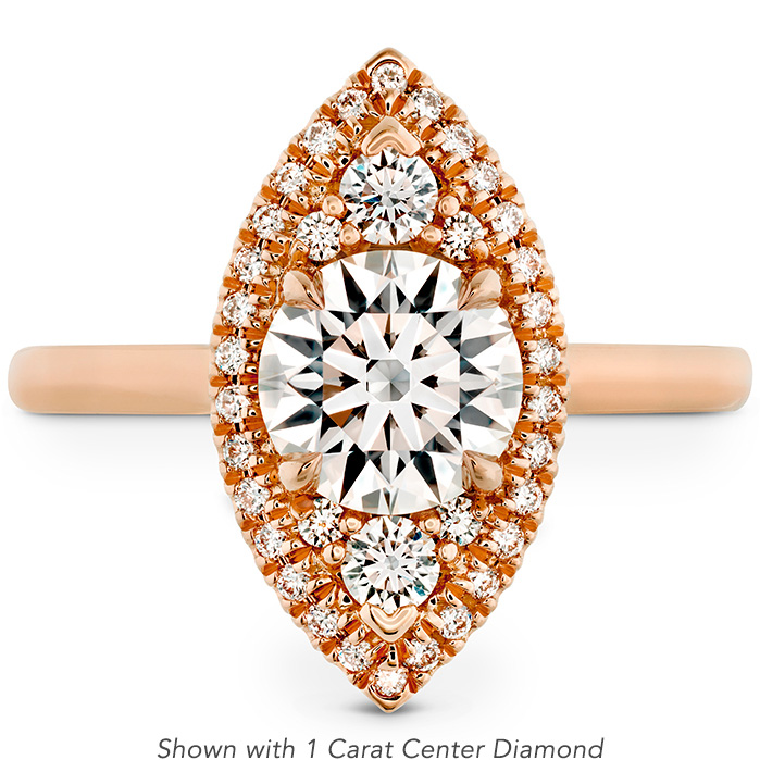 0.14 ctw. Juliette Marquise Halo Engagement Ring in 18K Rose Gold