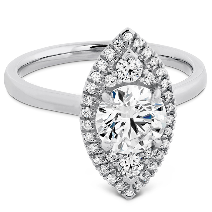 0.36 ctw. Juliette Marquise Halo Engagement Ring in 18K White Gold